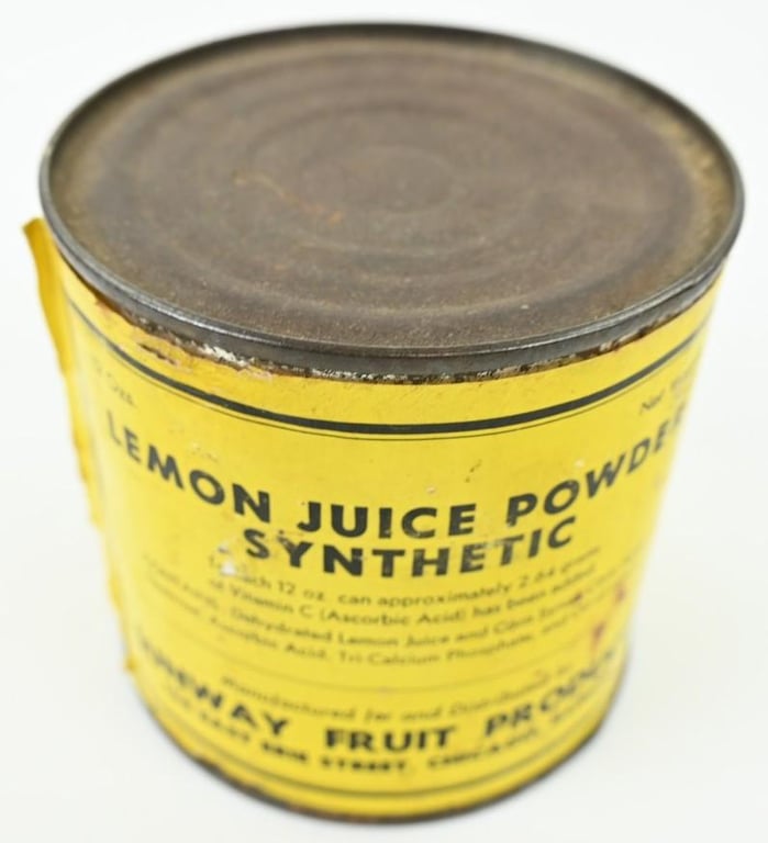 US WW2 Ration 'Lemon Juice Powder' Tin Can
