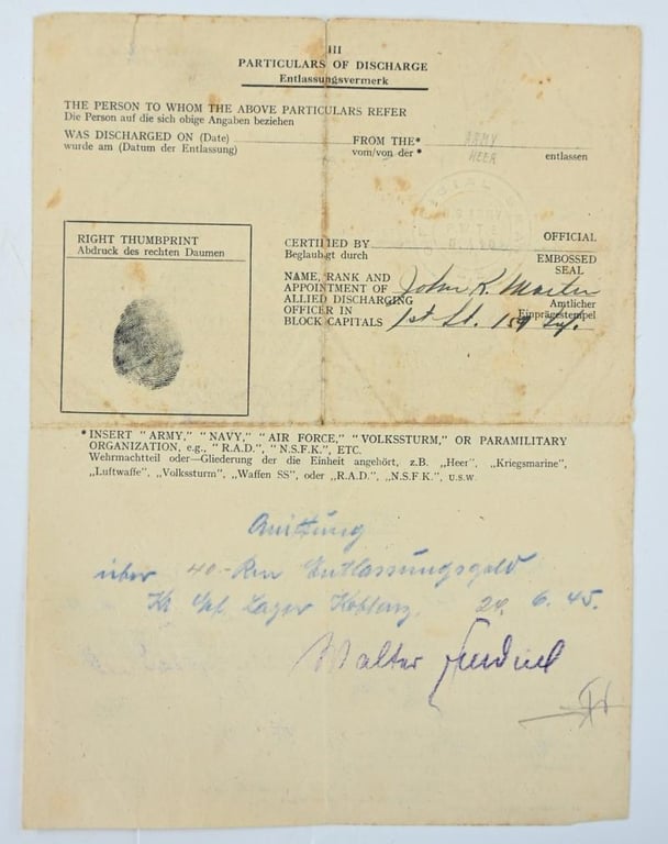 German WH Feldgendarmerie Document Grouping