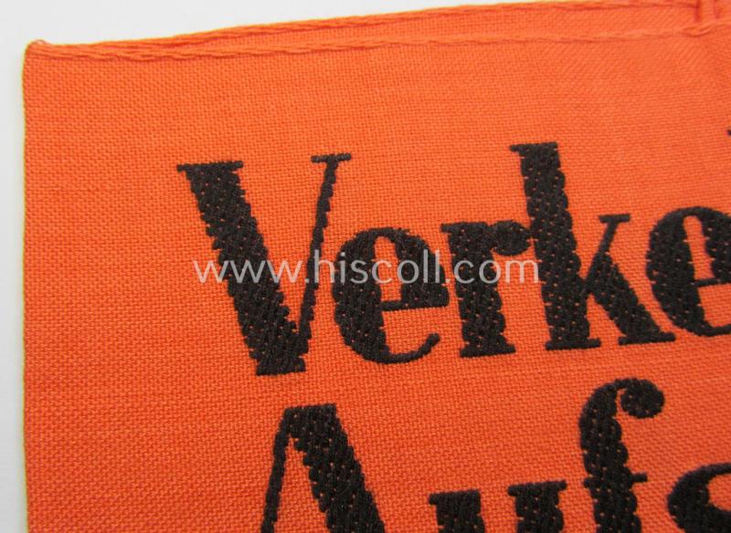 Superb - and rarely seen! - example of a WH (Heeres) related armband (ie. 'Armbinde') entitled: 'Verkehrs-Aufsicht' (being of the 'entirely-woven'-type in a technique similar to the 'BeVo'-weave pattern)