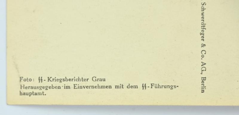 German Waffen-SS Kriegsberichter Postcard 'Unsere Waffen-SS'