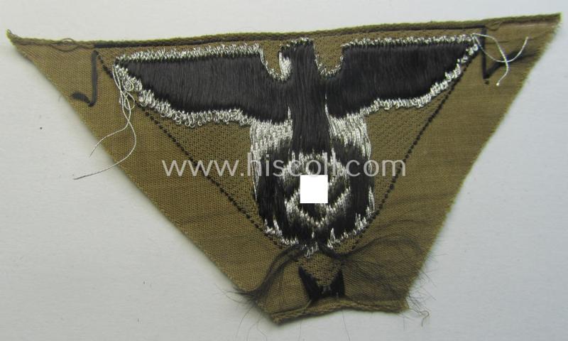 SA-related cap-eagle as was intended for the: 'Lagermütze' (ie. side-cap) being an example as woven on a typical brownish-coloured background and as such intended for generic 'SA'-usage