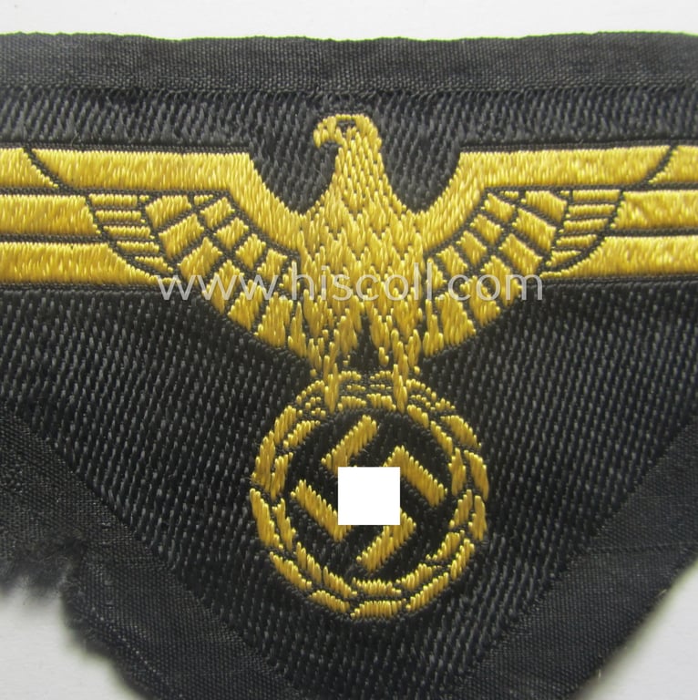 Scarcely found, RB- ('Reichsbahn'-) related, later-war-period- (ie. 'M44'-pattern) 'BeVo-'woven arm-eagle as was specifically intended for usage by an official of the: 'Deutsche Reichsbahn'