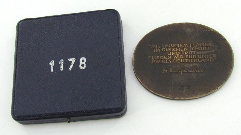 NSFK “Deutschlandflug 1938” Plaque in Case – Serial No. 1178