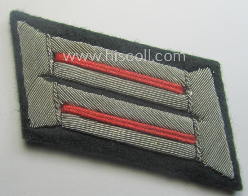 Pair of WH (Heeres) officers-collar-patches (ie. 'Kragenspiegel') for an: 'Offiz. der Panzer o. Pz-Jäger-Trpn.'