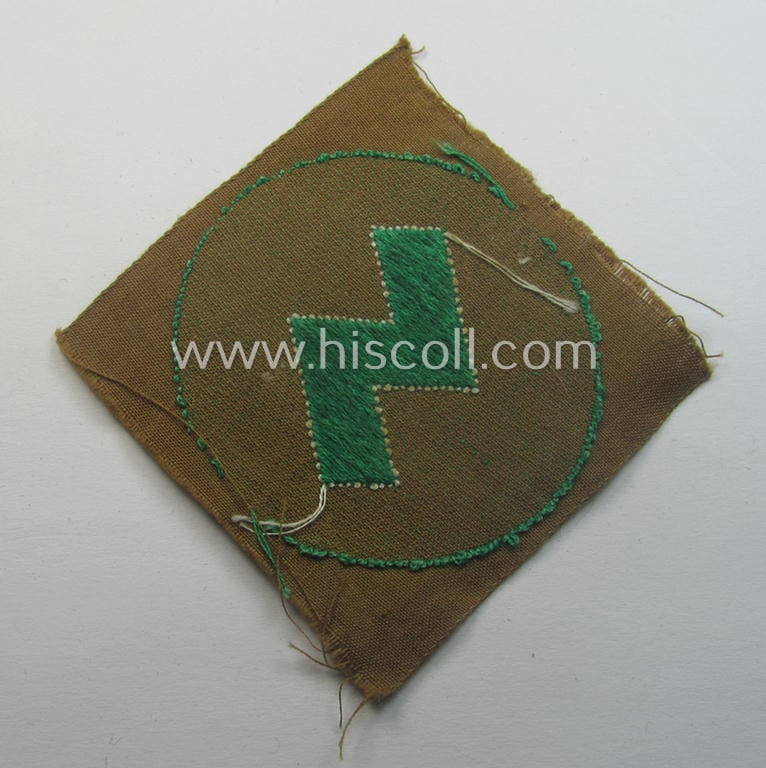 DJ (ie. 'Deutsches Jungvolk') arm-badge as was specifically intended for usage by a member who served within the: 'Oberbann 3' (being a 'virtually mint' example that is void of an 'RzM'-etiket)