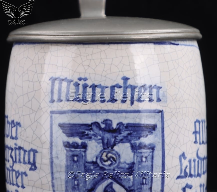 Beer stein commemorating the incorporation of Allach-Untermenzing into Munich in 1938.