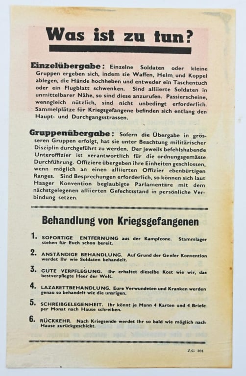 Allied WW2 Droppingsflyer 'Eine Minute'