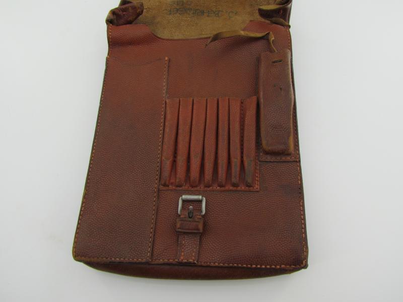 Wehrmacht Brown Leather Map Case-Meldetasche