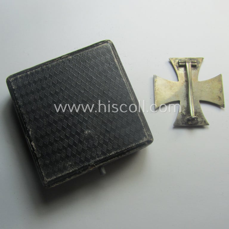 WWI-period, Iron Cross 1st class (or: 'Eisernes Kreuz 1. Klasse') being a nicely preserved- (and neatly maker- ie. 'KO'-marked!) example that came stored in its period-etui as found