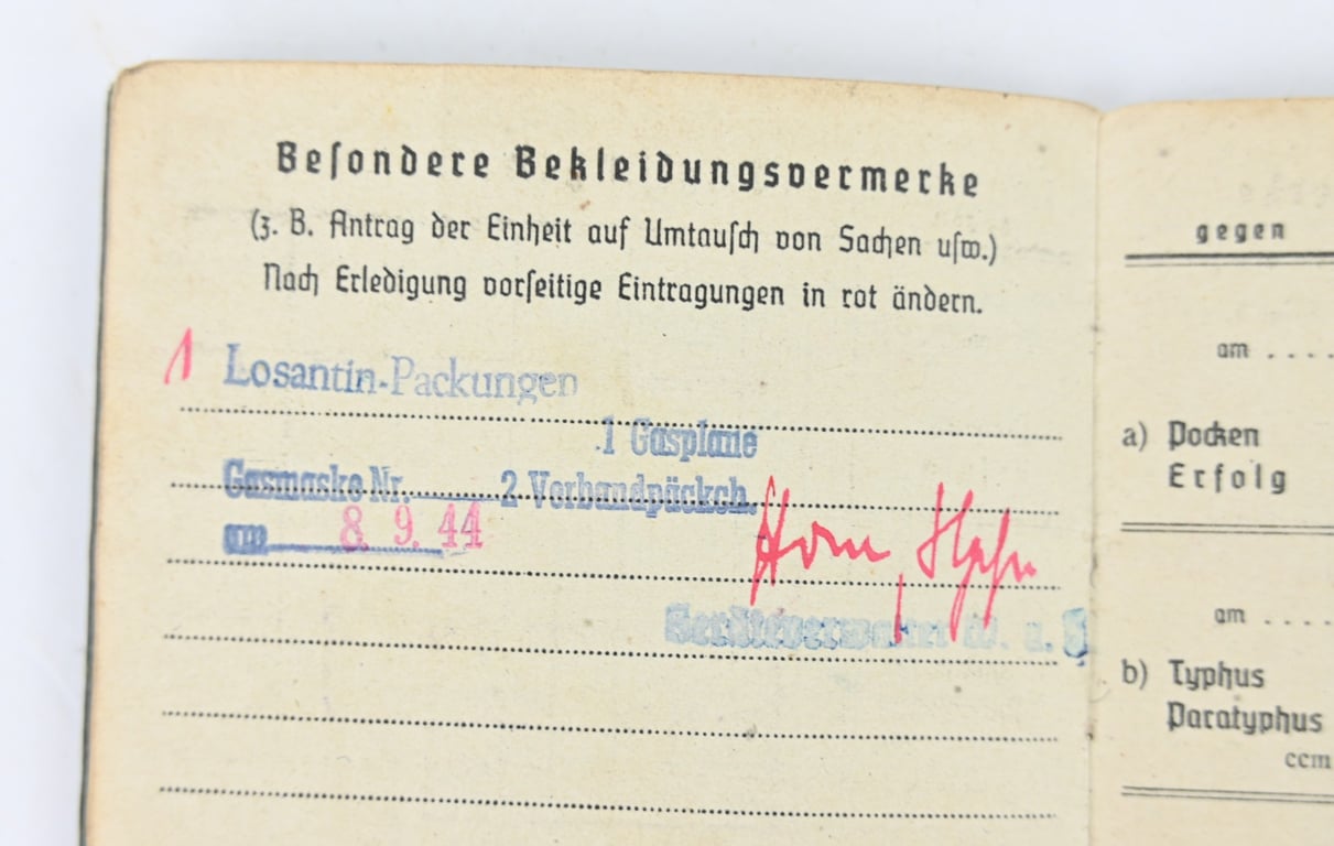 German LW Soldbuch Flakabteilung 768