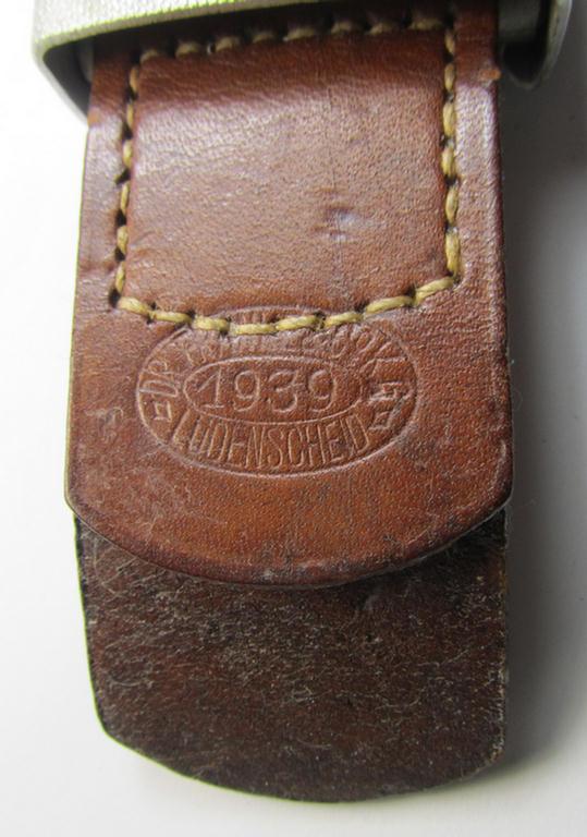 Superb, WH (Luftwaffe) bright-silver-toned- and/or aluminium-based belt-buckle as was produced by the: 'Dr. F.& Co.'- (= 'Dr. Franke & Co.'-) company in 1939 that comes in a wonderful- (ie. hardly used- nor worn-!), condition