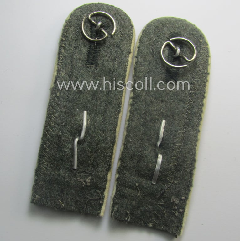Pair of WH (Heeres) 'M40'-pattern (carefully 'cut-off a tunic' and 'standard-issued'!) NCO-type shoulderstraps: 'Feldwebel eines Infanterie-Rgts.'