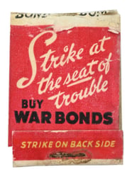 US WW2 Matchbox 'Strike at the seat of...