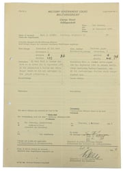 US WW2 Military Court Document 'German Dagger'