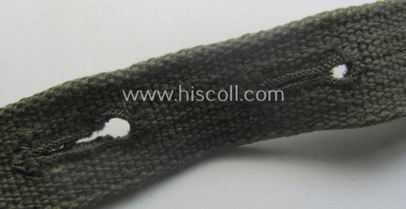 Replacement carrying-strap (ie. 'Tragelasche für Gasmaskenbuchse') as was specifically intended for usage on the German WWII-period gas-mask-cannisters being a non-maker-marked example