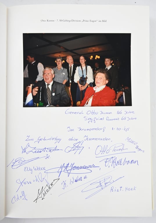 German Signed Book: 7. SS-Gebirgss-division Prinz Eugen by Otto Kumm