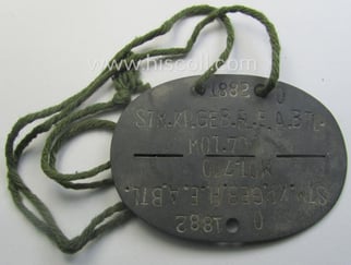 Zinc-based, WH (Heeres) 'Gebirgsjäger'-related ID-disc bearing the clearly...