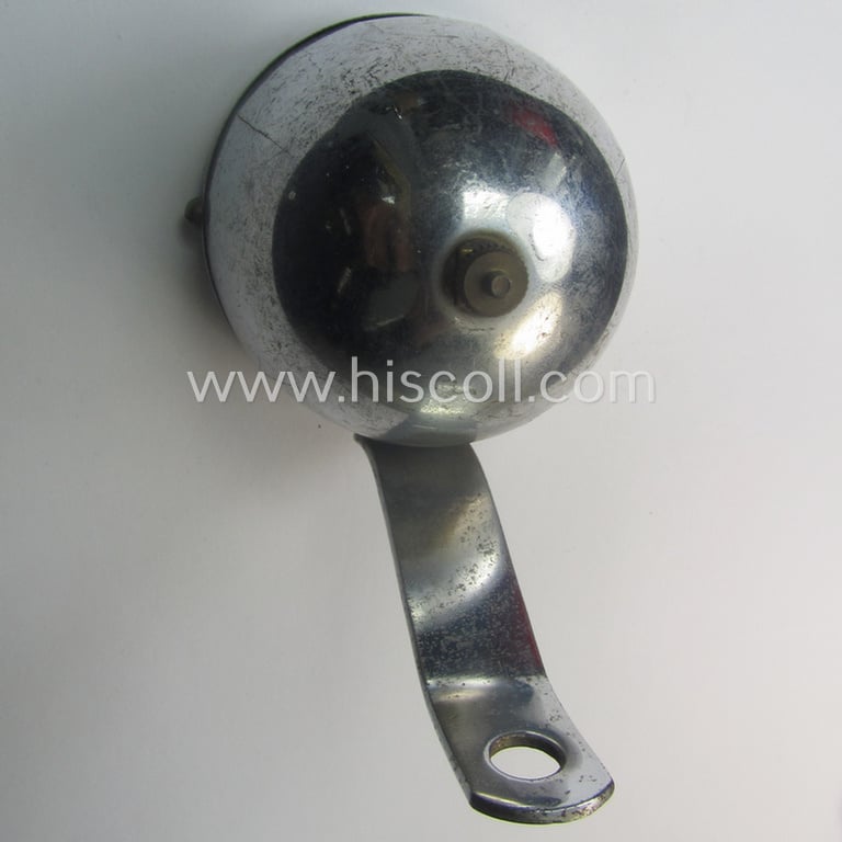 Very unusual - and never before seen! - TR-era 'Nazi-Kitsch'-item: a chromed-metal-based bicycle- (or: motor-cycle-) tail-light showing a white swastika onto a red-coloured and semi-transparant background