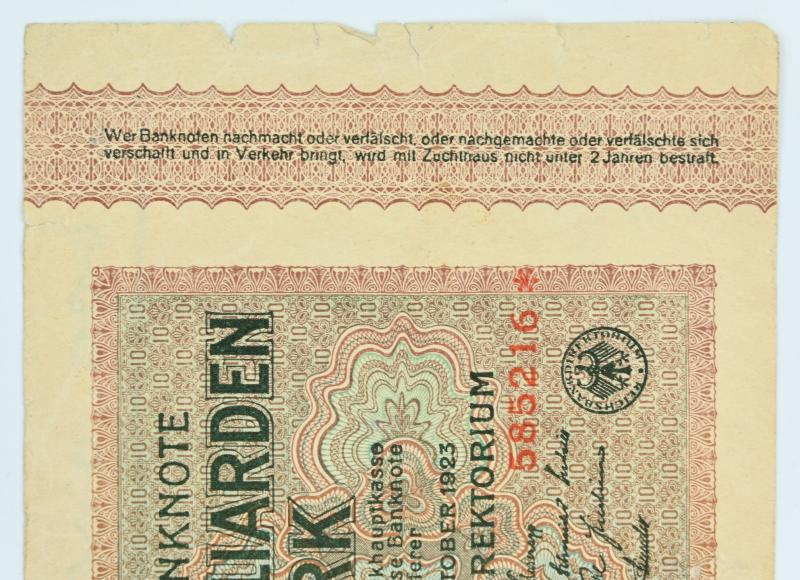 German Third Reich Era Banknote '10 Miliard Mark'