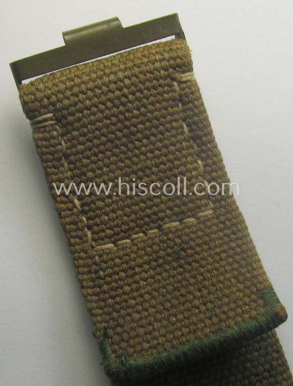 WH (Heeres ie. LW etc.) 'tropical-issue'- belt (ie. 'Koppelriemen') being a 105 cms.-sized- and typical maker-marked (but hard to read) example