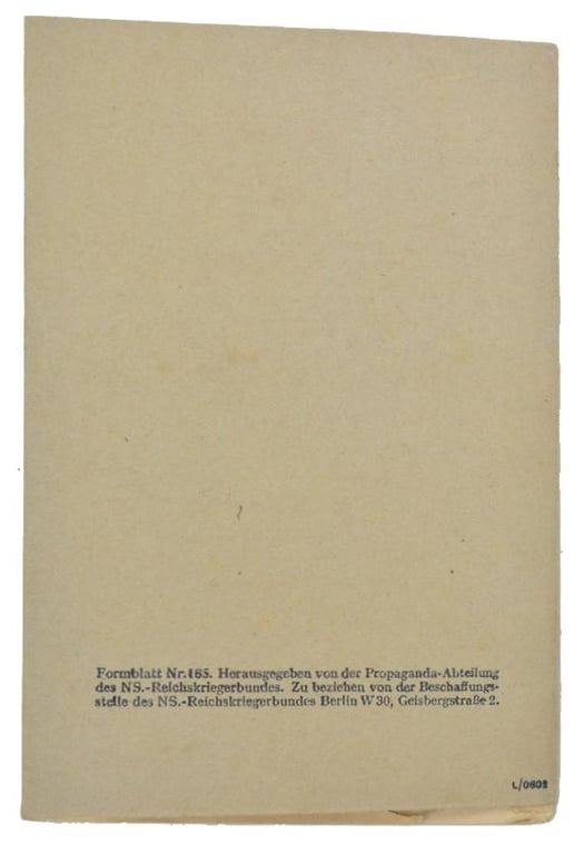 German NS-Reichskriegerbund Pocketbook