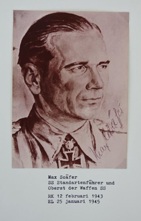 Signature of Waffen-SS KC&OLC Recipient 'Max Schäfer'