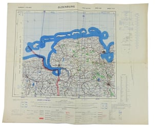 British WW2 Mapcard of Oldenburg Germany