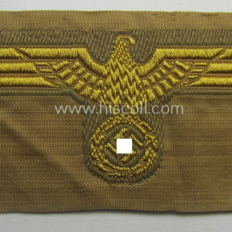 WH (KM) 'tropical-issue' (ie. DAK or: 'Deutsches Afrika Korps'-related-) side-cap-eagle as executed in 'BeVo'-weave-pattern (that comes in an overall very nice- ie. 'virtually mint' condition)