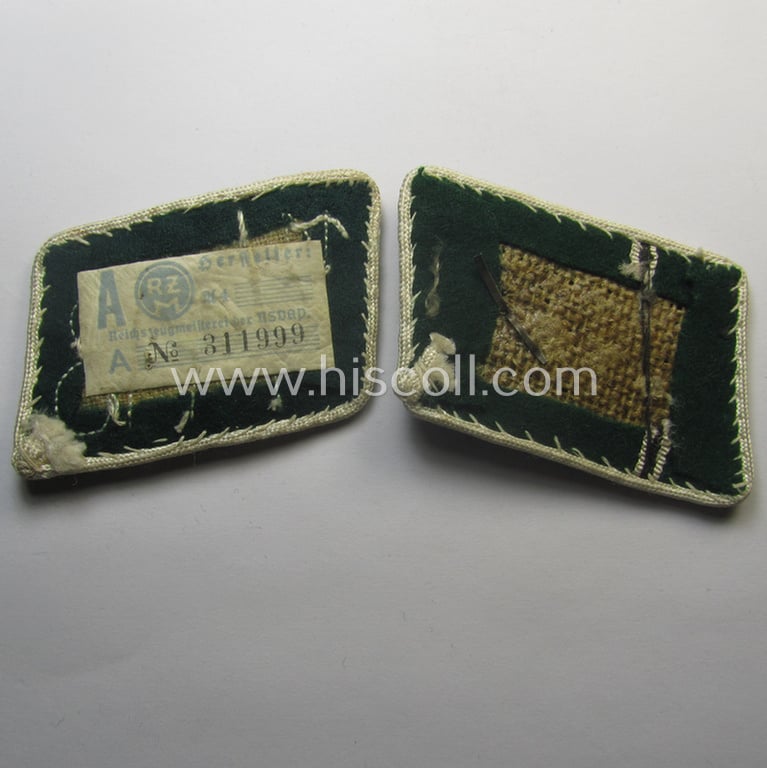 Superb, SA (ie. 'Sturmabteilungen') collar-patch-/shoulderboard-set (ie. 'Kragenspiegel- u. Schulterstücksatz'): 'SA-Oberscharführer' - 'SA-Standarte 11/118' ('SA-Gruppe Kurpfalz o. Nordsee')