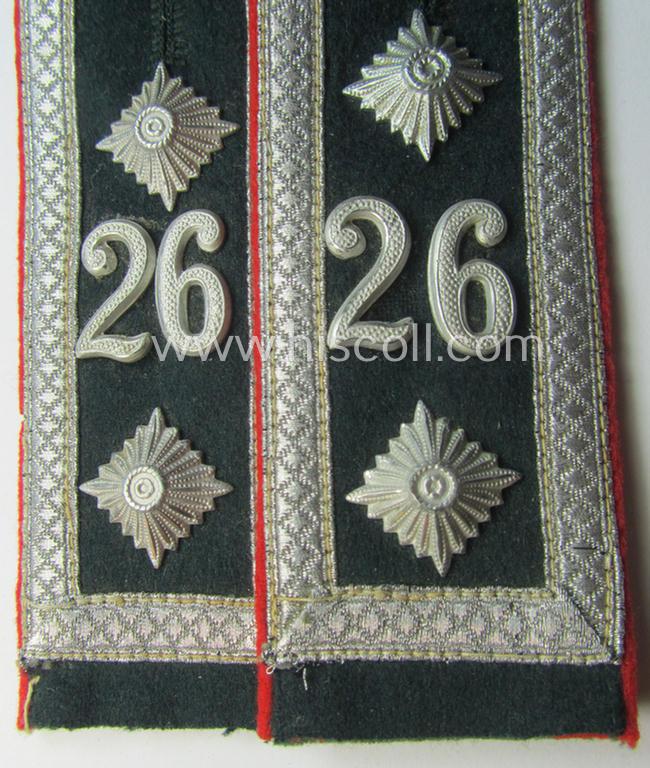 Pair of WH (Heeres) 'cyphered', early-war-period- (ie. 'M36'- ie. 'M40'-pattern and/or rounded-styled) NCO-type shoulderstraps as was intended for an: 'Owm. des Artillerie-Rgts. 26'