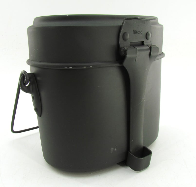 Wehrmacht M31 mess kit (“Kochgeschirr”) with factory “Ritter Aluminium” wrapping paper