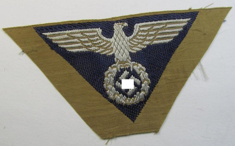 Attractive, SA-related cap-eagle as was intended for the: 'Lagermütze' (ie. side-cap) being an example as woven on a darker-blue-coloured background and as such intended for members within the: 'SA-Gruppe Hansa o. Hessen'