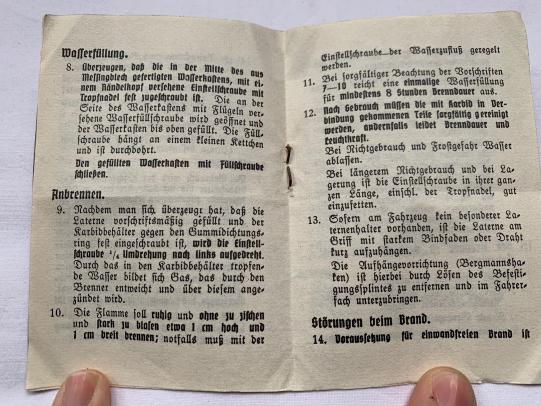 WH (Heer) Manual for Lantern 'Einheitslaterne'