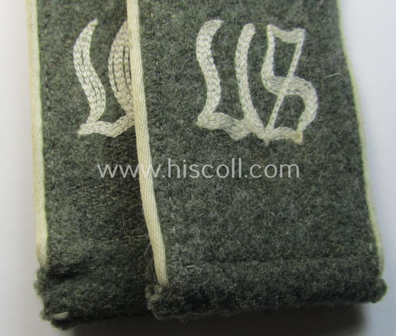 Superb - rarely found and/or fully matching! - pair of WH (Heeres), early- (ie. mid-) war-period (ie. 'M40'- ie. 'M43'-pattern) EM-type 'cyphered' shoulderstraps for a: 'Soldat der Infanterie-Truppen u. Mitglied einer Unteroffiziersschule'