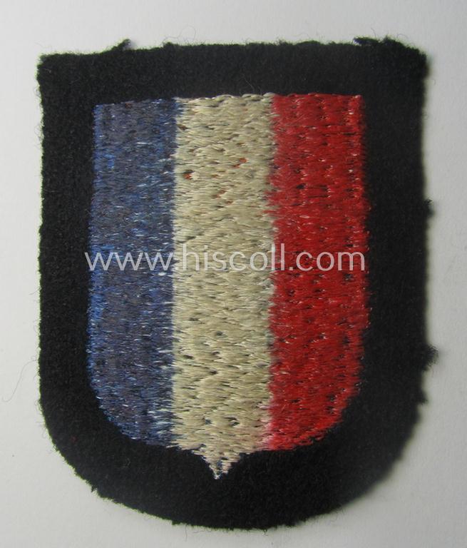 'Variant'-pattern, Dutch, Waffen-SS 'volunteer' arm-shield as was specifically intended for usage by soldiers of the: '23. SS Freiwilligen Panzer Grenadier Division' ('Nederland')