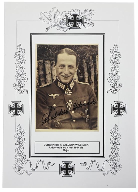 Signature of Wehrmacht Heer KC Recipient 'Burghardt von Saldern-Wilsnack'
