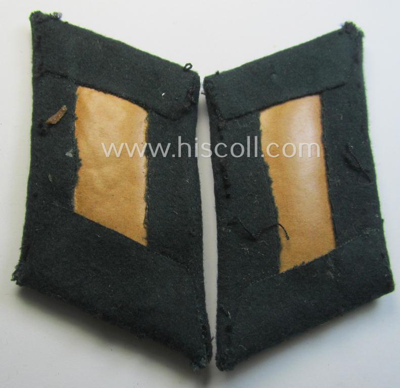 Pair of WH (Heeres) (later-war-pattern) officers'-type collar-tabs (ie. 'Kragenspiegel für Offiziere') as intended for an officer serving within the: 'Veterinär-Truppen o. Generalsstab'