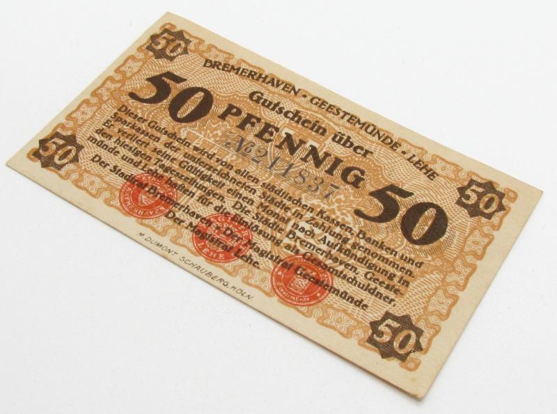 50 Pfennig Banknote Emergency Money