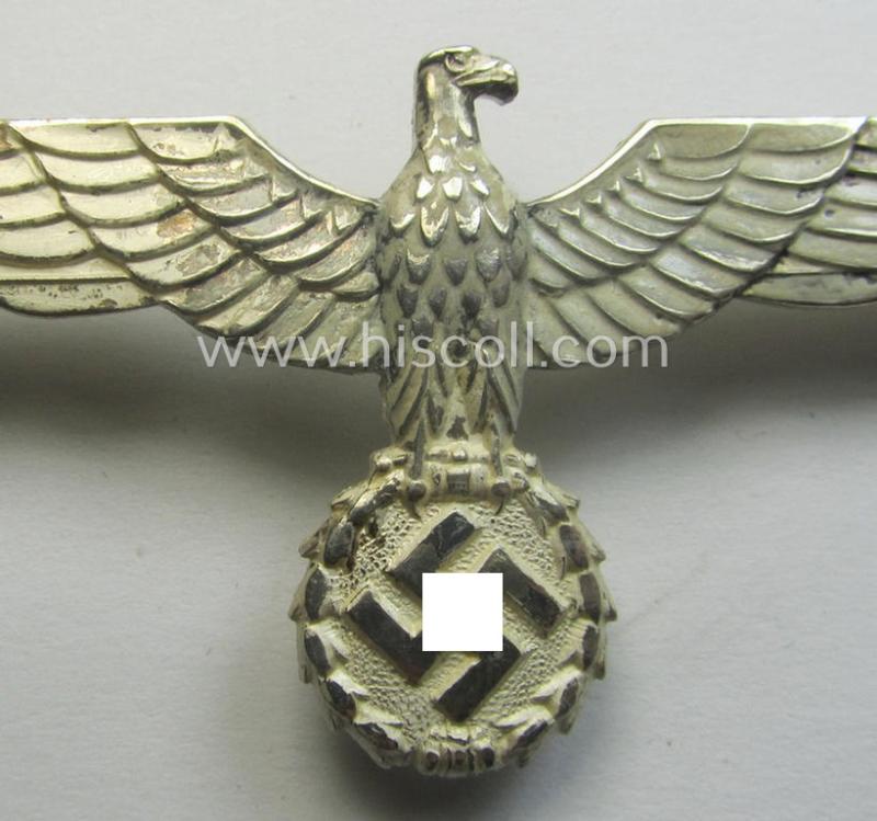 WH (Heeres- o. KM) 'frosted' silver-toned- (and/or: typical 'Buntmetall'-based) officers'-pattern breast-eagle (ie. 'Metall Offiziers-Brustadler für die Sommeruniform')