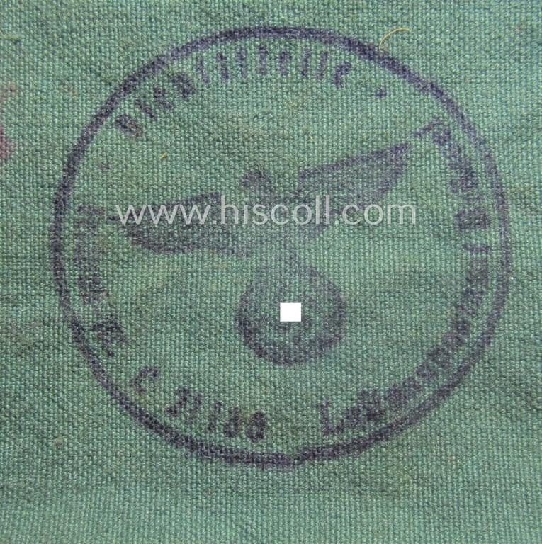 Clearly used - and most certainly not that often seen! - WH (Luftwaffe) related service-armband (ie. 'Armbinde') being of the 'entirely printed'-type showing the printed numeral: '156' (and ink-stamp: 'Brüssels'!)