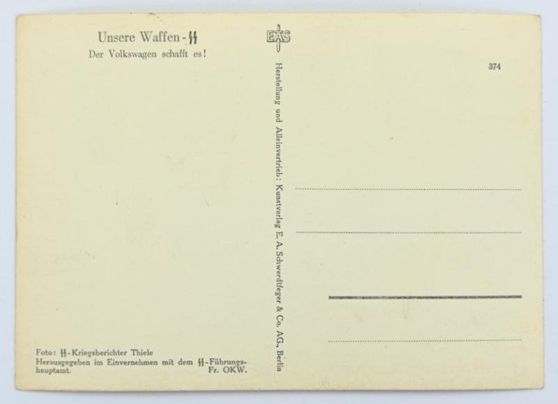 German Waffen-SS Kriegsberichter Postcard 'Unsere Waffen-SS'
