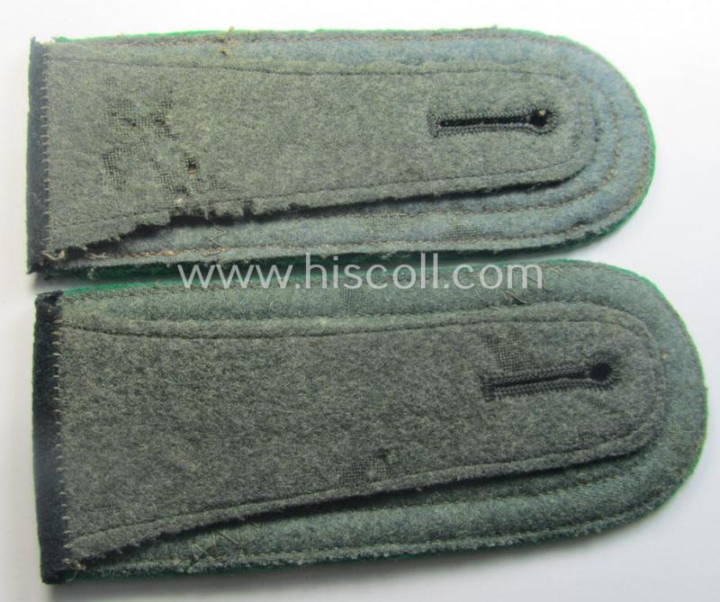 Pair of WH (Heeres) NCO-type (ie. 'M36- o. M40'-pattern- and/or 'rounded styled-') neatly 'cyphered' shoulderstraps as was intended for usage by an: 'Uffz. des Gebirgsjäger-Regiments 140'