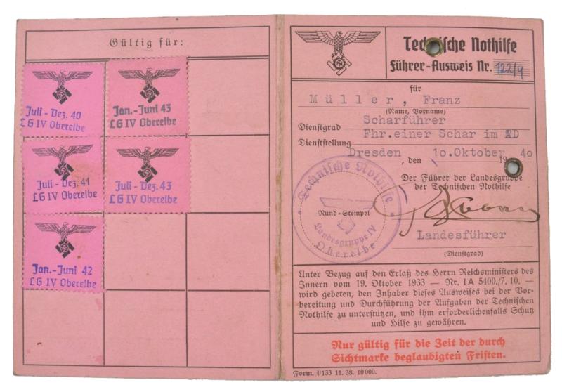 German TENO Memberpass and Papers
