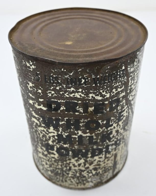 US WW2 Big Tin Can of 'Dried Whole Milk Powder'