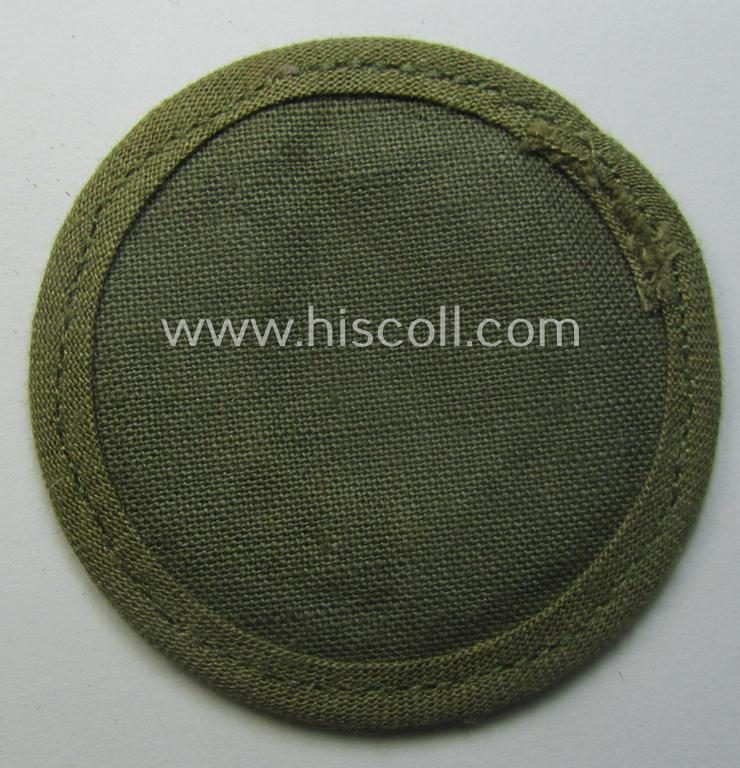 WH (Heeres) 'tropical'-issued, trade- and/or special-career insignia (ie. machine-embroidered 'Laufbahn- o. Tätigkeitsabzeichen') as was intended for an army: 'Hufbeschlagmeister' (or farrier)