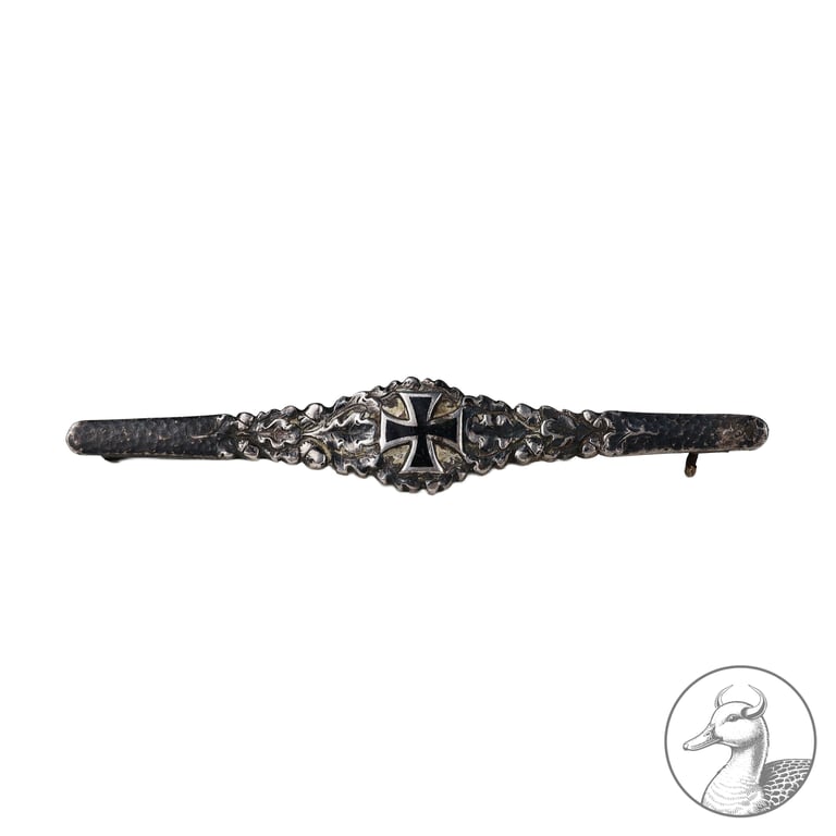 Patriotische Damenspange Eisernes Kreuz 1914 Juwelier Goldschmidt Köln Silber 800