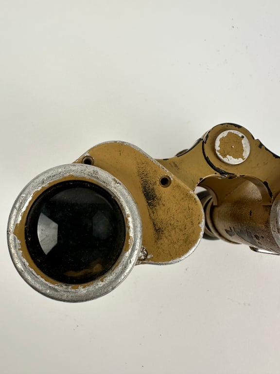Late War Tan Painted Wehrmacht Binoculars 'Dienstglas' 6 x 30 (Doppelfernrohr) "CAG"