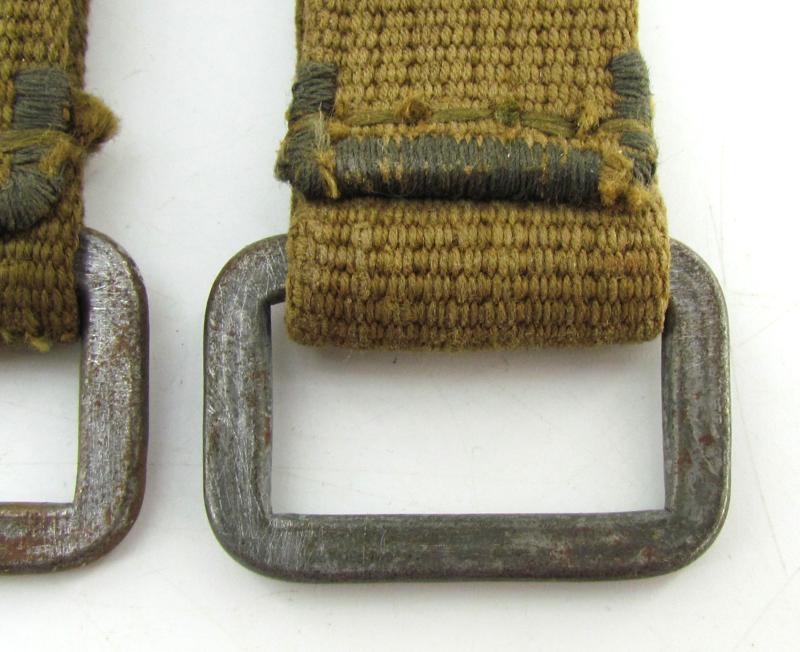 2 x Wehrmacht tropical ‘Afrikakorps’ D-ring in webbing