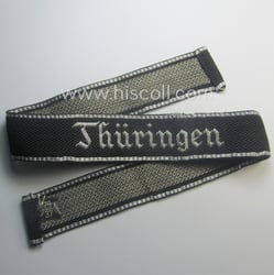 Stunning, 'SS-Totenkopfverbände'-officers'-type, 1937-pattern cuff-title (ie. 'Ärmelstreifen') as executed...