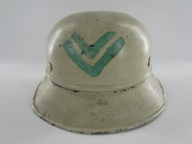 Original Steel Air Raid Gladiator Helmet Used by THW